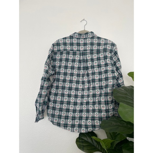Vintage 90s Westbound Christmas Wreath Women's Flannel Size M - Picture 6 of 6
